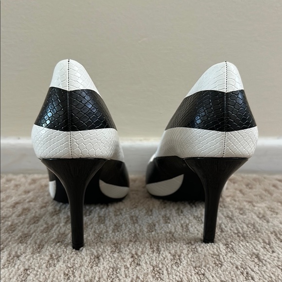 INC International Concepts Black and White Patterned Heels - Picture 2 of 3